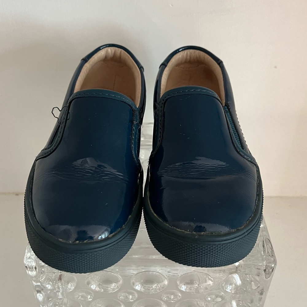 AKID Brand Toddler Size US 9 Dark Teal Patent Leather Pull on Shoes